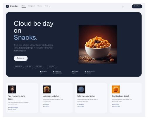 Cloud & Snacks template preview