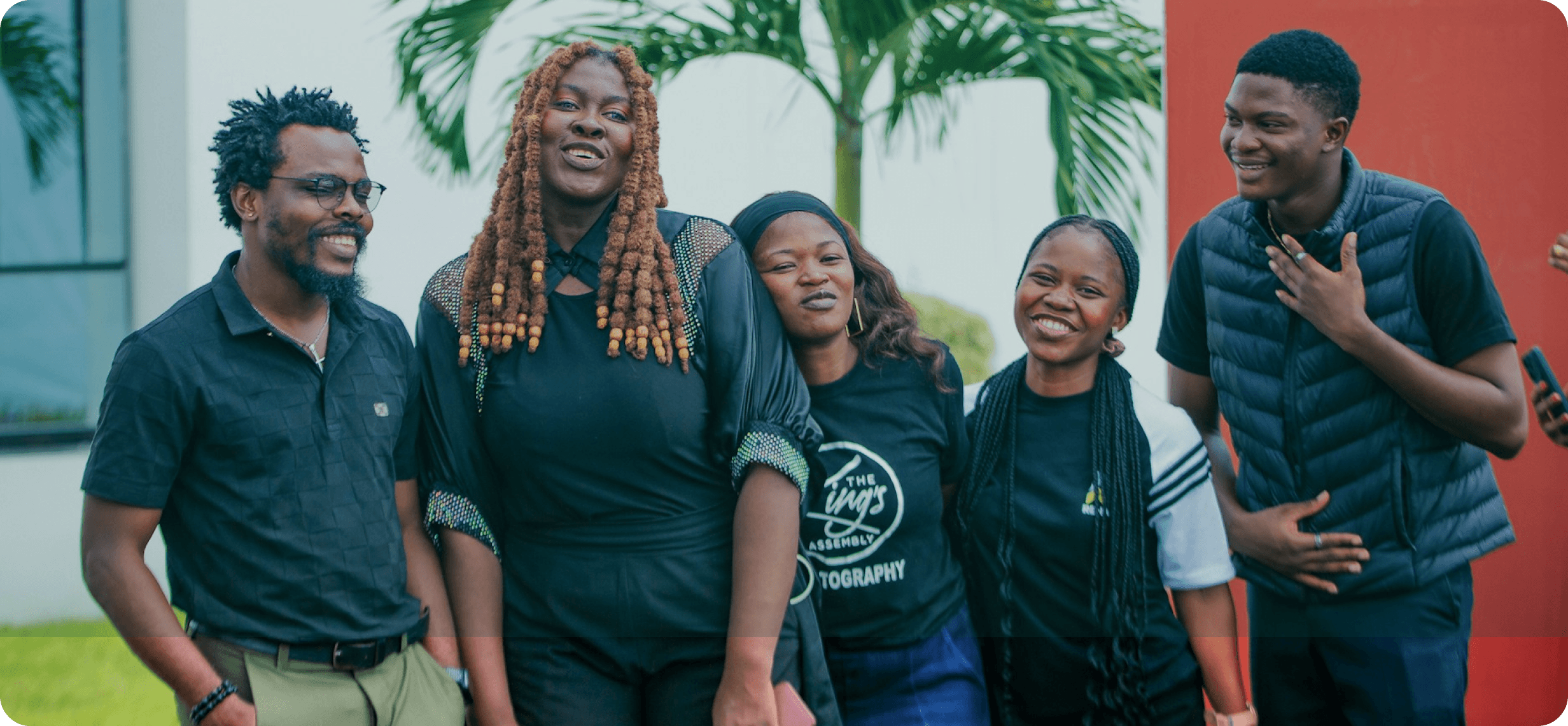 ShopAtix team members smiling together outdoors