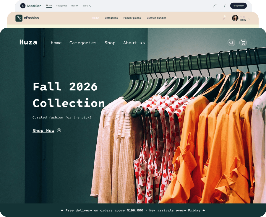 Stacked ShopAtix storefront template previews